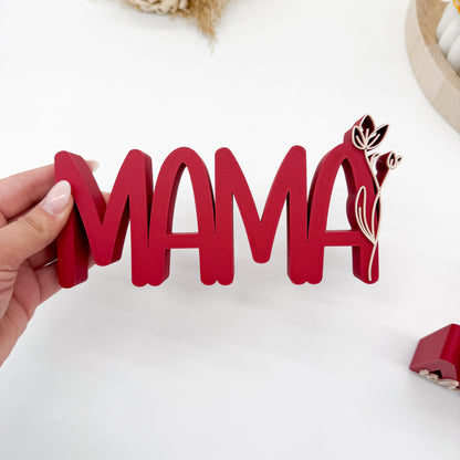Mama Aufsteller mit Blume - 3D Druckdatei