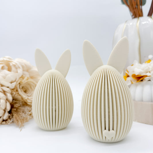 gerippter Hasenei mit Herzohren - 3D Druckdatei