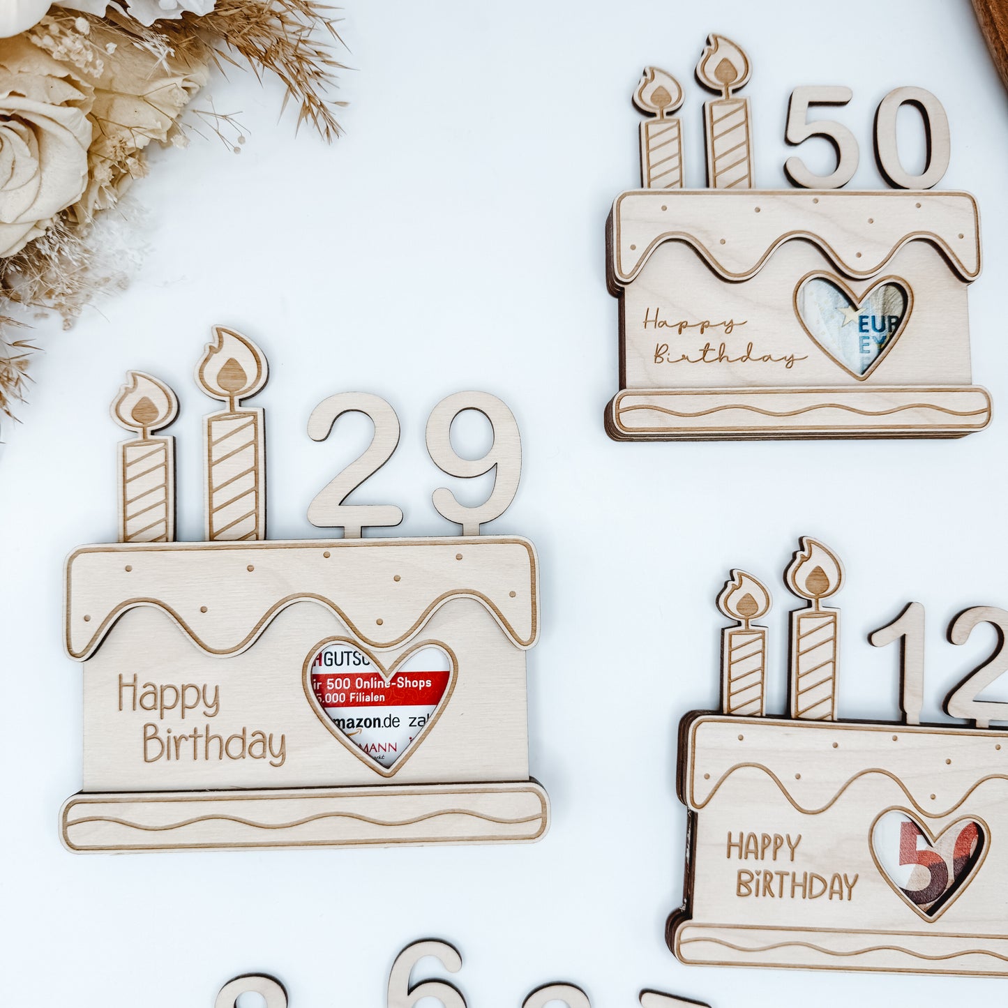 Geldgeschenk, Gutscheinhalter Kuchen, Geburtstagsgeldgeschenk - Laserdatei
