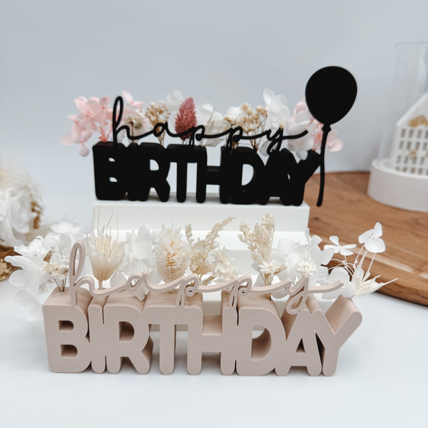 2 Happy Birthday Aufsteller - 3D Druckdatei