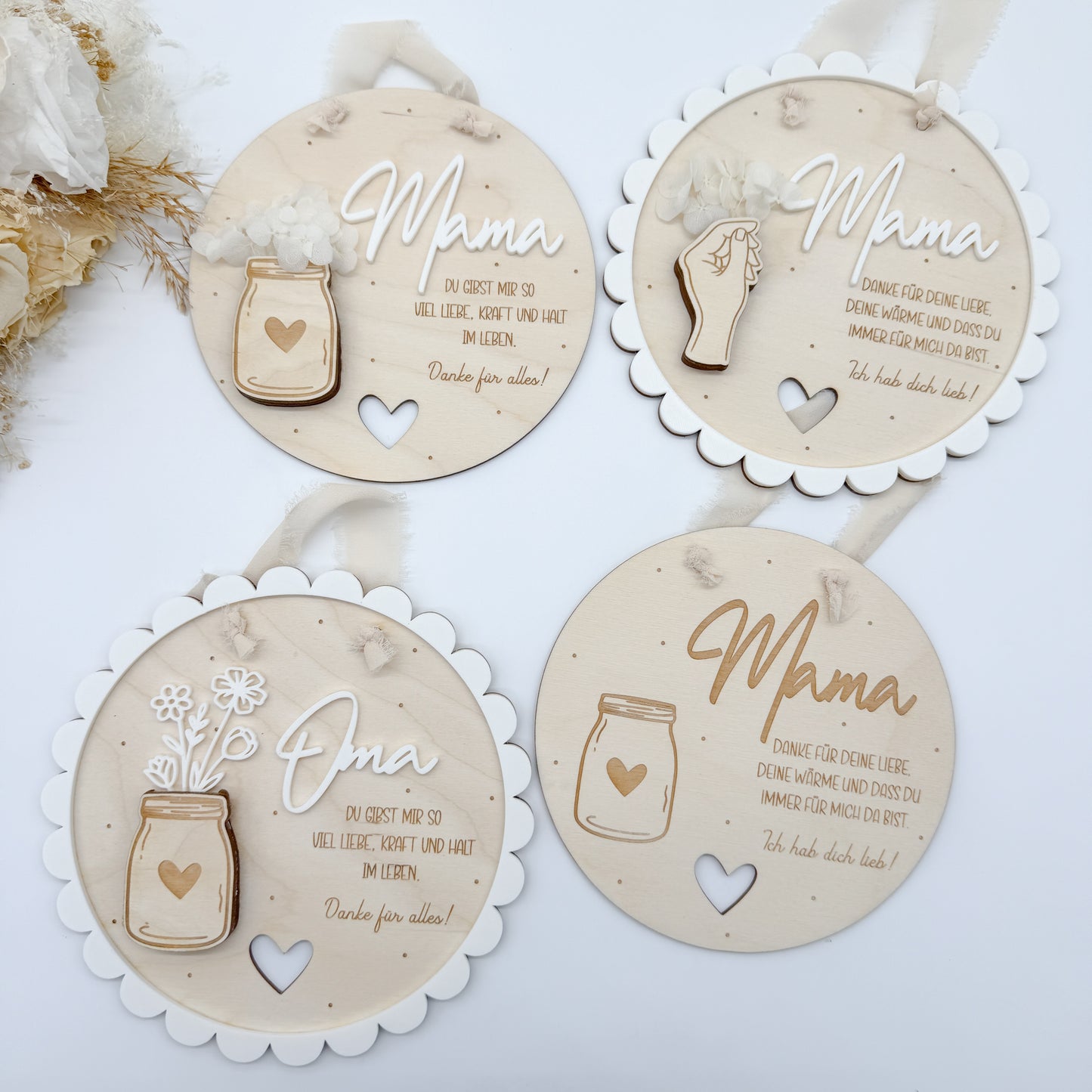 Muttertag, Schild für Mama - Laserdatei + zusätzlich 3D Druckdatei Elemente