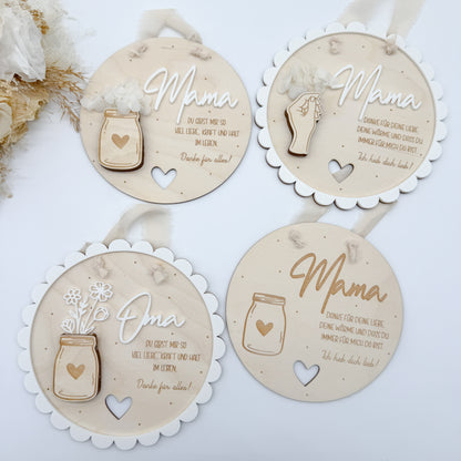 Muttertag, Schild für Mama - Laserdatei + zusätzlich 3D Druckdatei Elemente