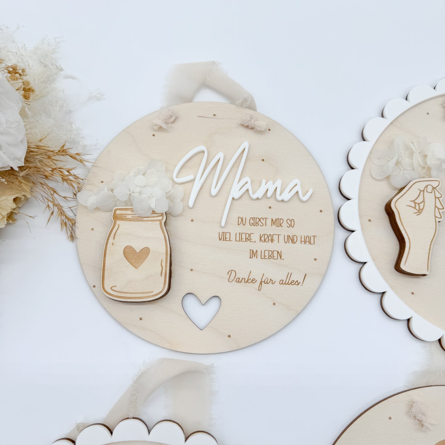 Muttertag, Schild für Mama - Laserdatei + zusätzlich 3D Druckdatei Elemente