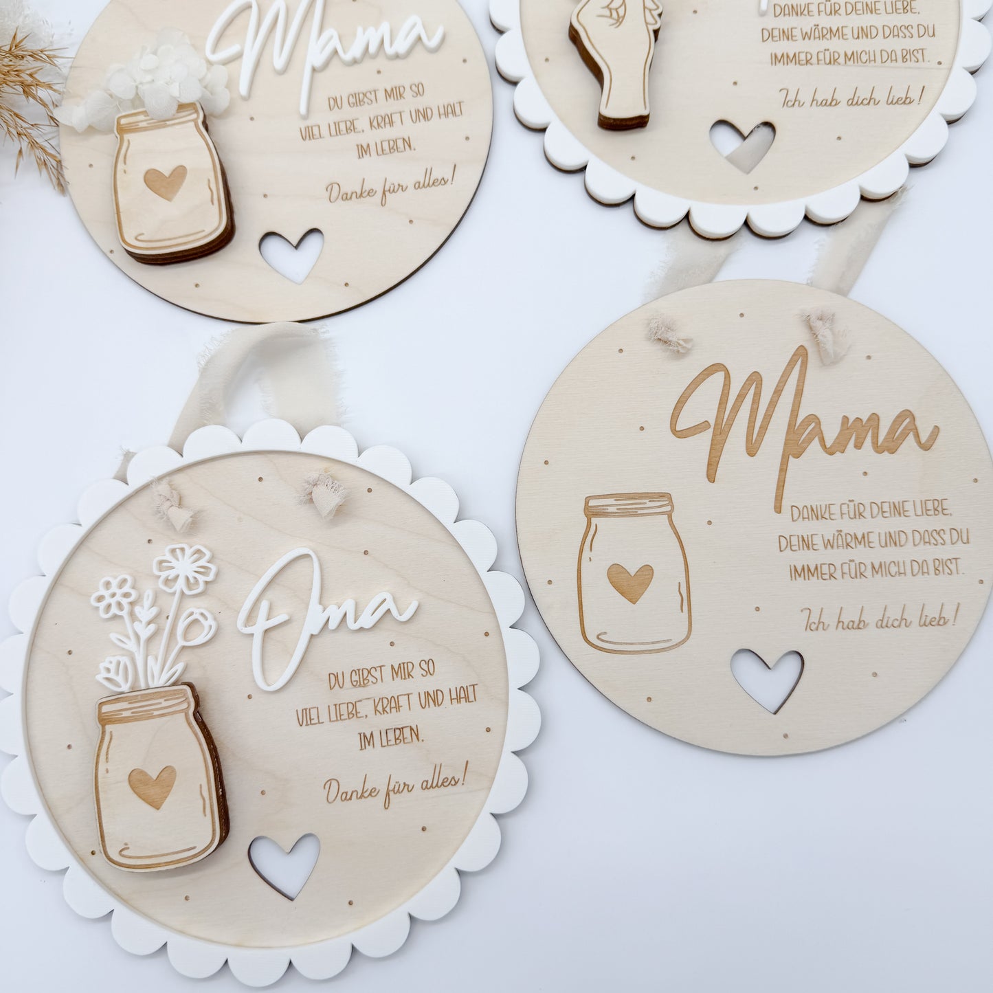 Muttertag, Schild für Mama - Laserdatei + zusätzlich 3D Druckdatei Elemente