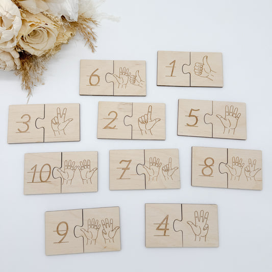 Zahlenpuzzle Hände - Laserdatei