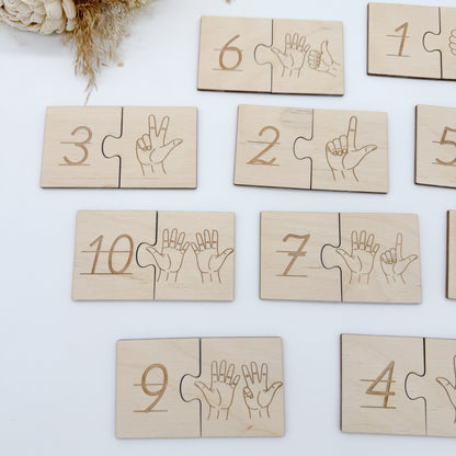 Zahlenpuzzle Hände - Laserdatei
