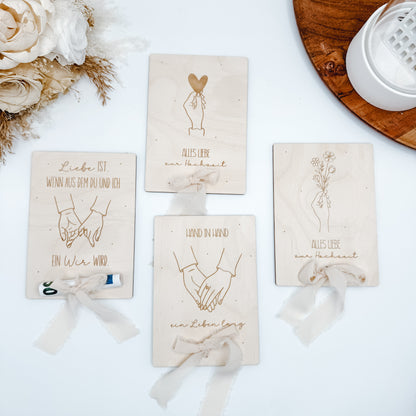 Geldgeschenk Hochzeitskarten im Postkartenformat - Laserdatei