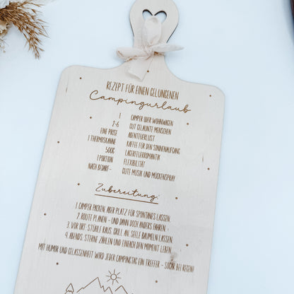 Rezept für einen gelungenen Campingurlaub - Laserdatei