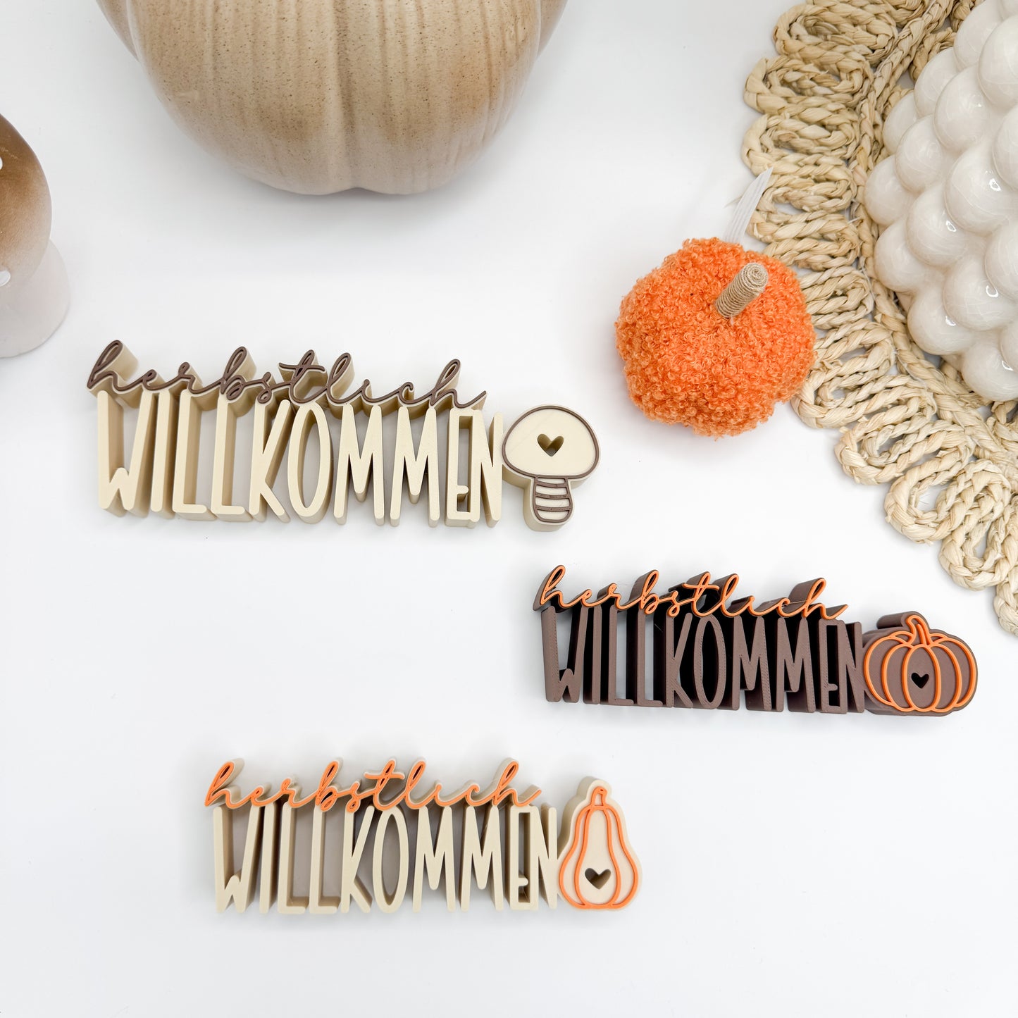 Herbstlich Willkommen Aufsteller - 3D Druckdatei