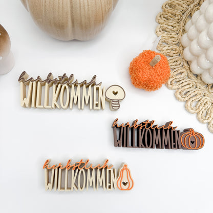 Herbstlich Willkommen Aufsteller - 3D Druckdatei