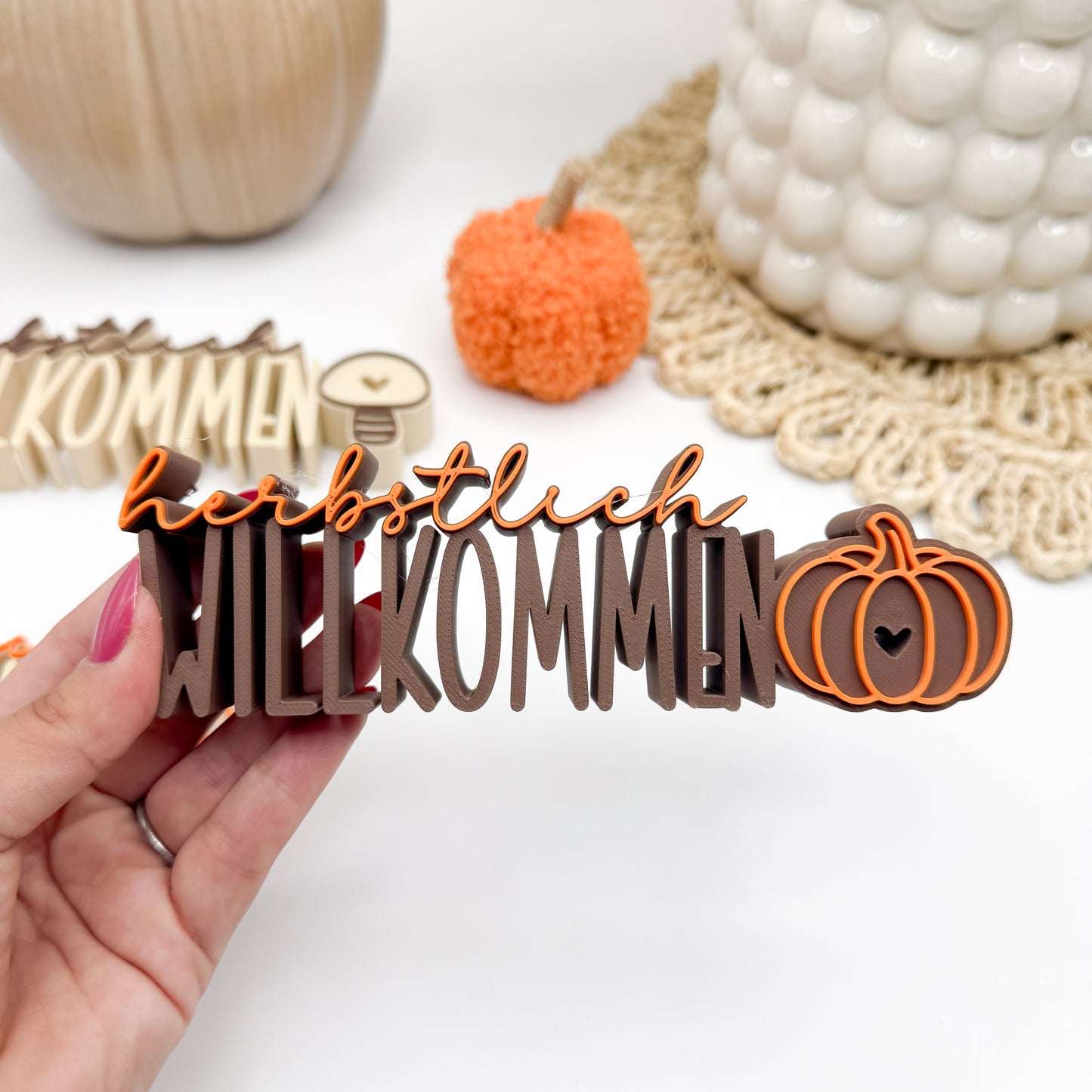 Herbstlich Willkommen Aufsteller - 3D Druckdatei