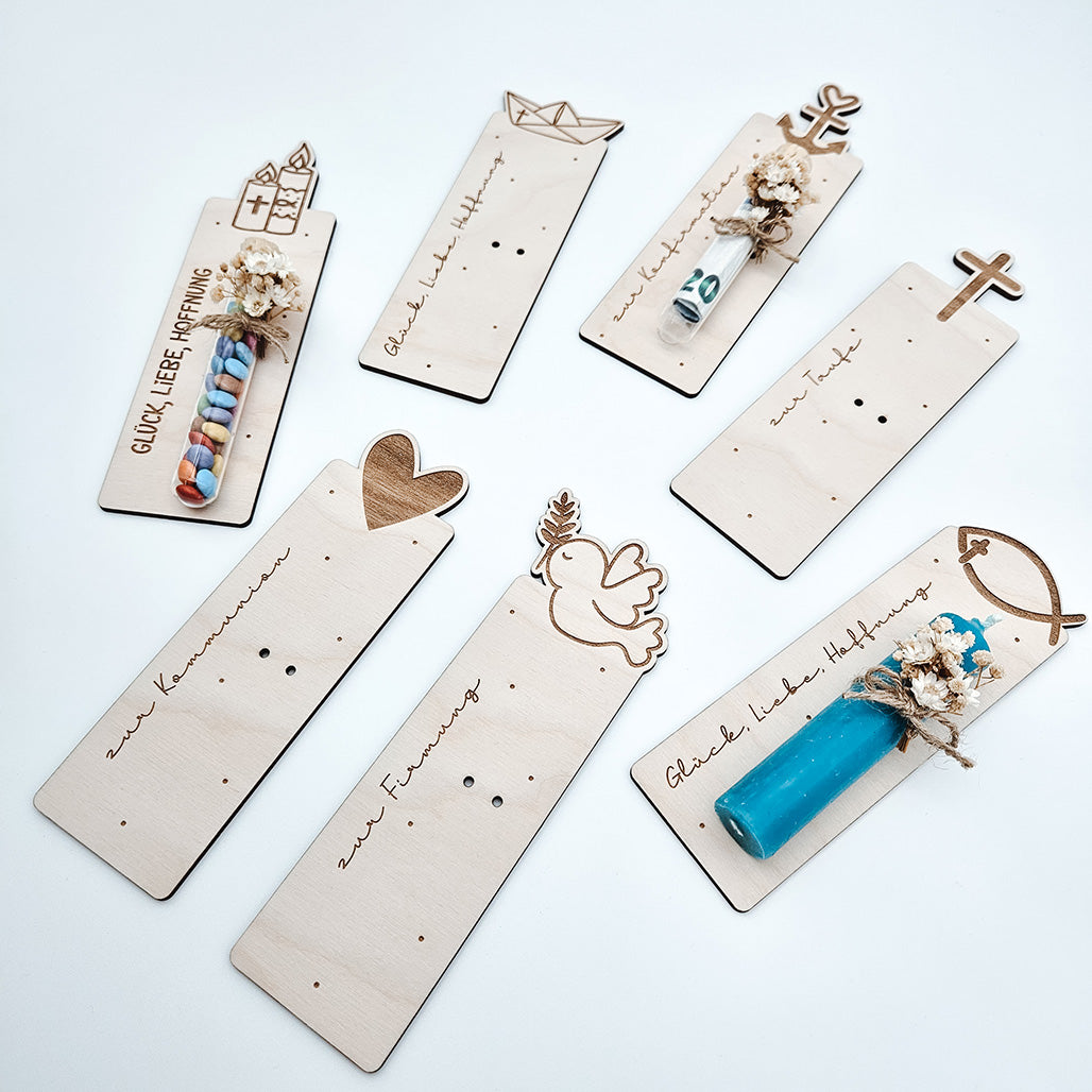 Kerzenhalter, Reagenzglashalter 2/3, Gastgeschenk, Taufe, Kommunion, Firmung Konfirmation - Laserdatei