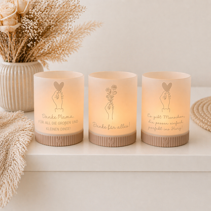 Windlicht rund mit Sockel Mama - 3D Druckdatei