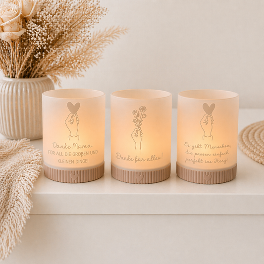 Windlicht rund mit Sockel Mama - 3D Druckdatei