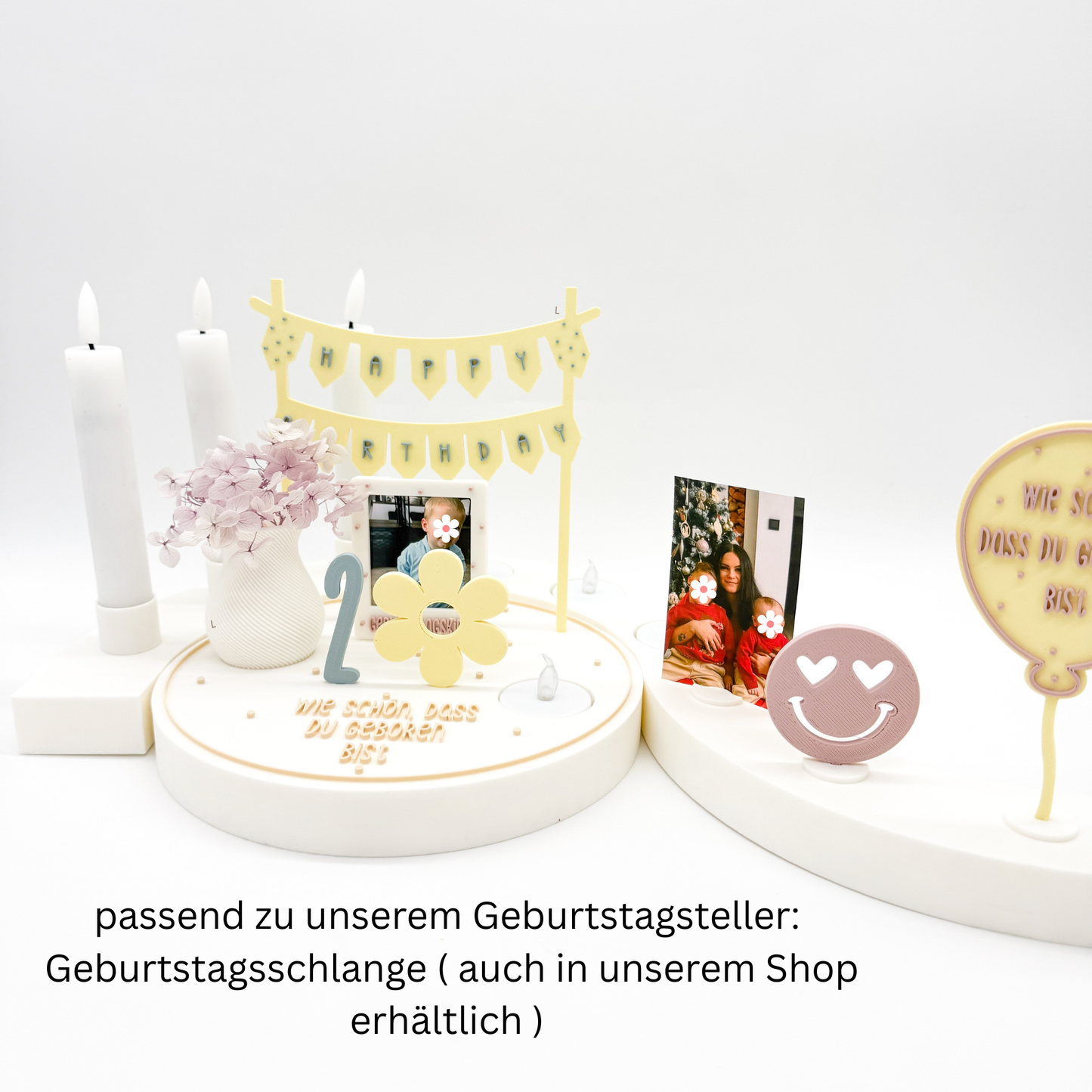 Geburtstagsteller, passend zur Geburtstagsschlange - 3D Druckdatei