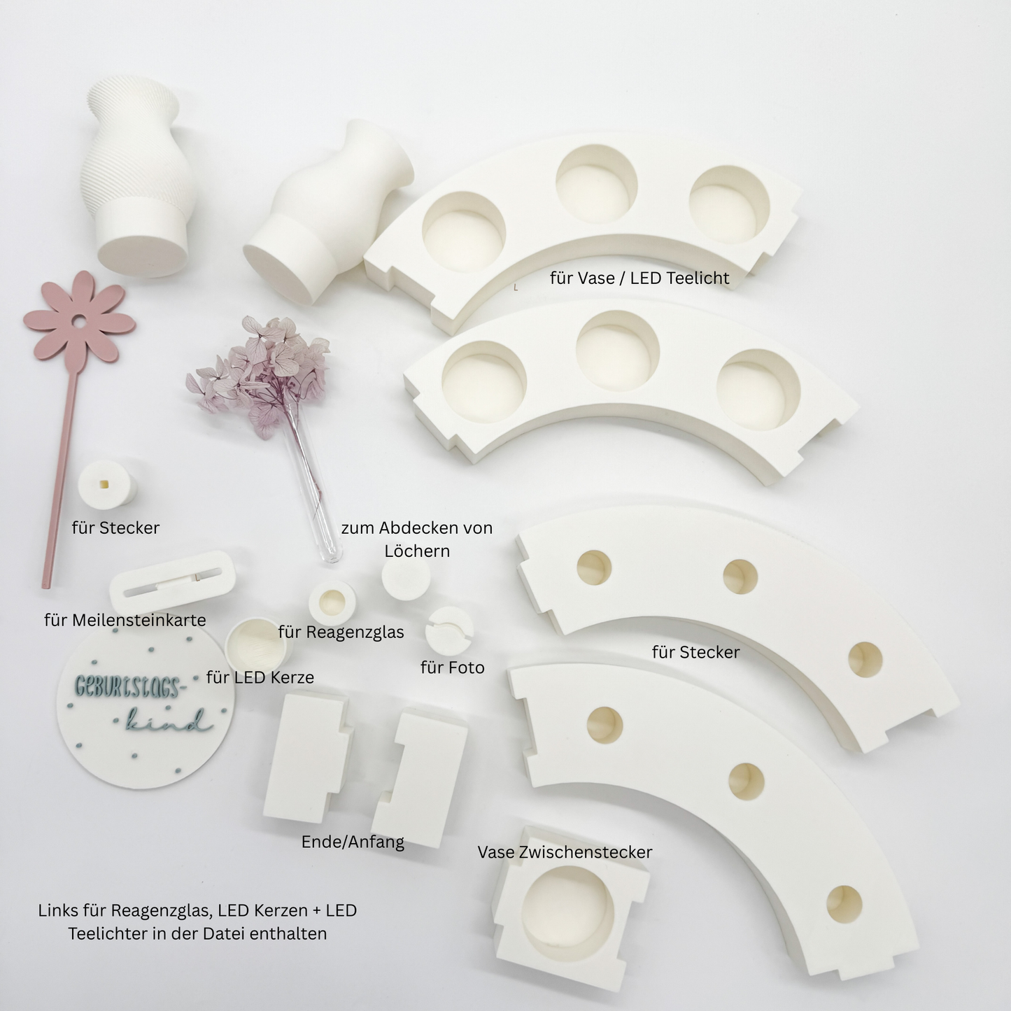 Geburtstagsschlange, passend zur Geburtstagsteller - 3D Druckdatei