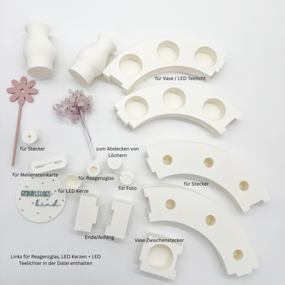 Geburtstagsschlange, passend zur Geburtstagsteller - 3D Druckdatei