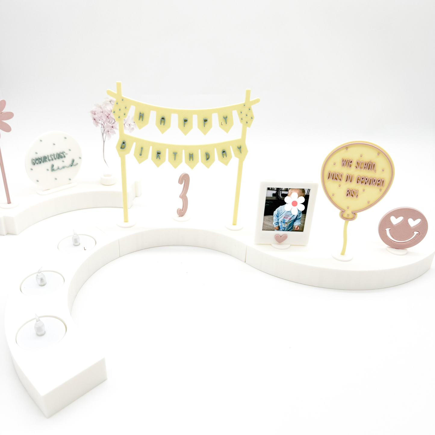 Geburtstagsschlange, passend zur Geburtstagsteller - 3D Druckdatei