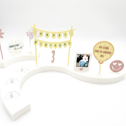 Geburtstagsschlange, passend zur Geburtstagsteller - 3D Druckdatei