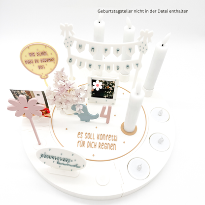 Geburtstagsschlange, passend zur Geburtstagsteller - 3D Druckdatei