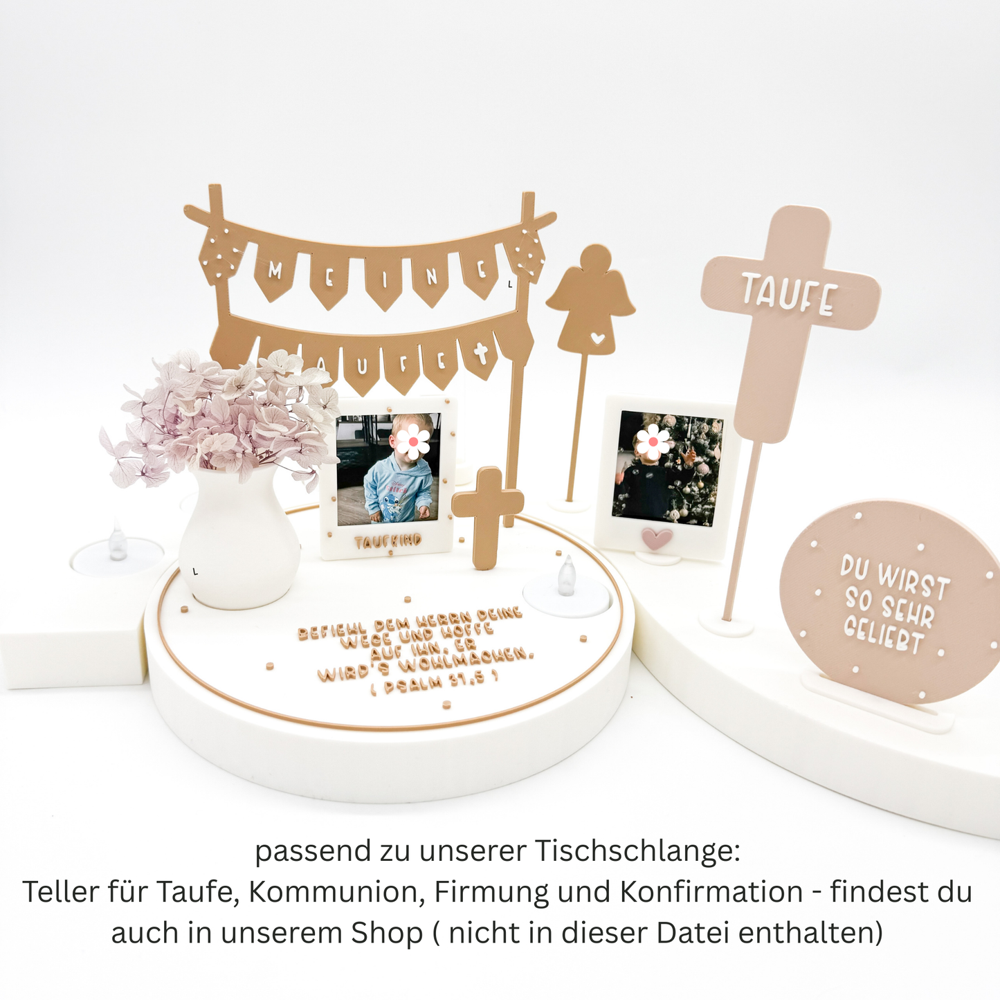 Tischschlange Glaube, passend zum Teller - 3D Druckdatei