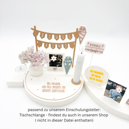 Einschulungsteller, passend zur Tischschlange - 3D Druckdatei