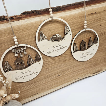 Loop Weihnachten, Winterloop, Winterlandschaft, Frohe Weihnachten, Laserdatei Weihnachten