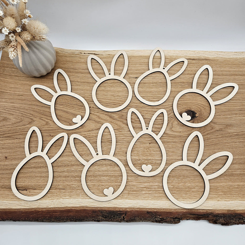 8 Anhänger für Ostern, stehende Ohren1 - Laserdatei