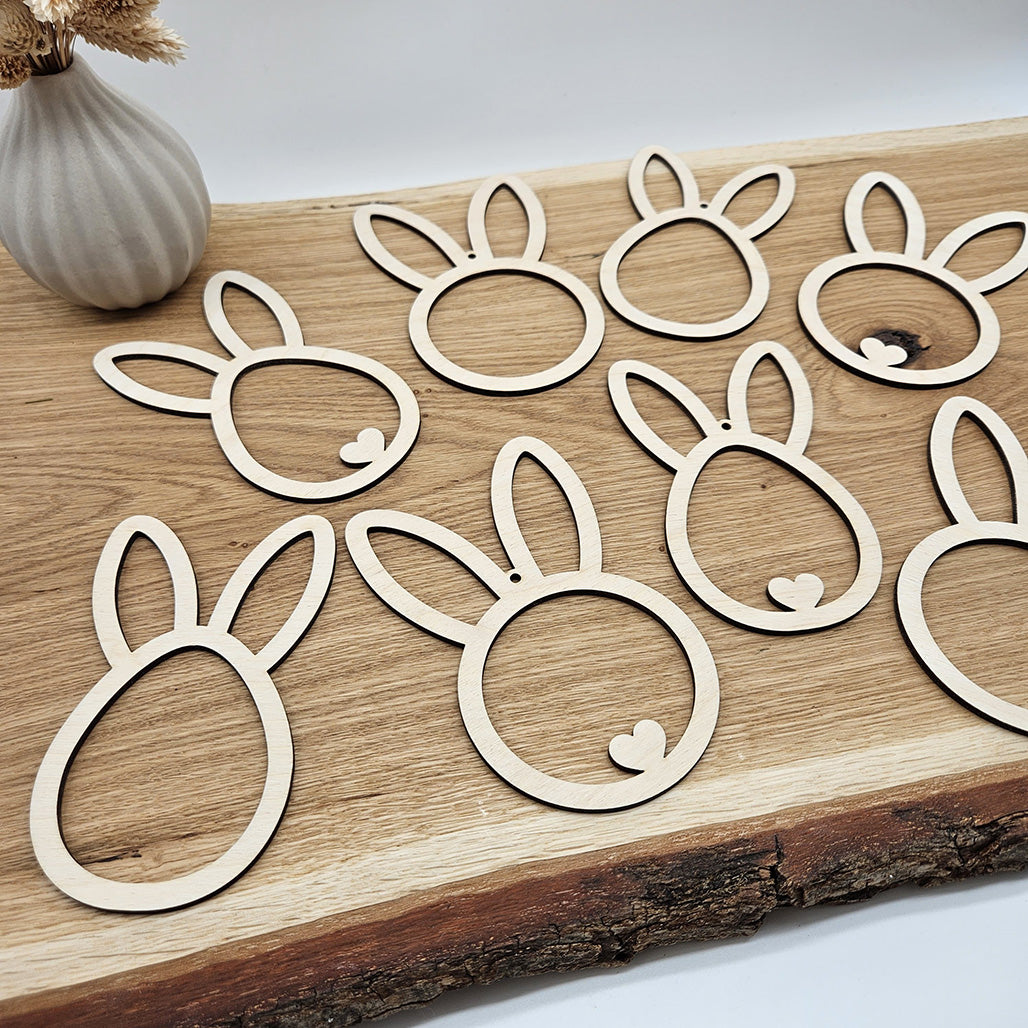 8 Anhänger für Ostern, stehende Ohren1 - Laserdatei