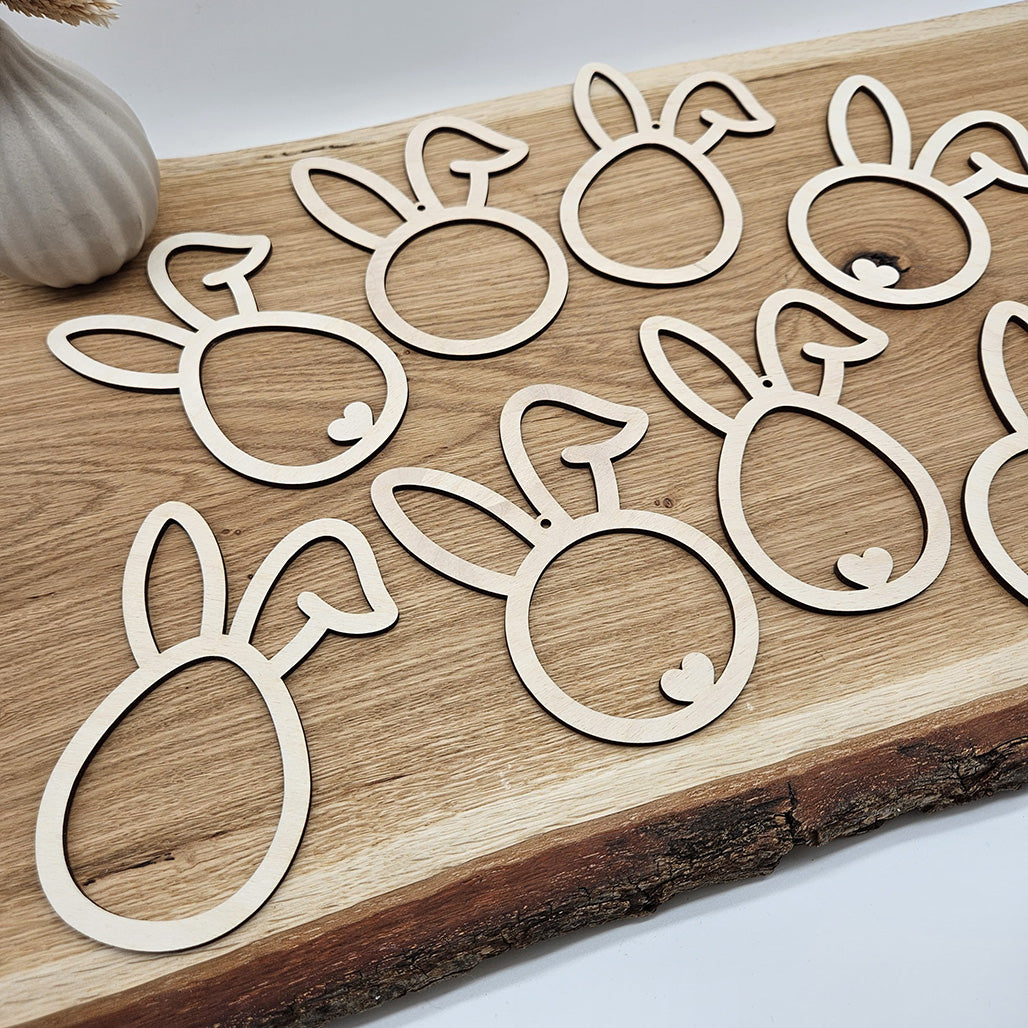 8 Anhänger für Ostern, Schlappohren1 - Laserdatei