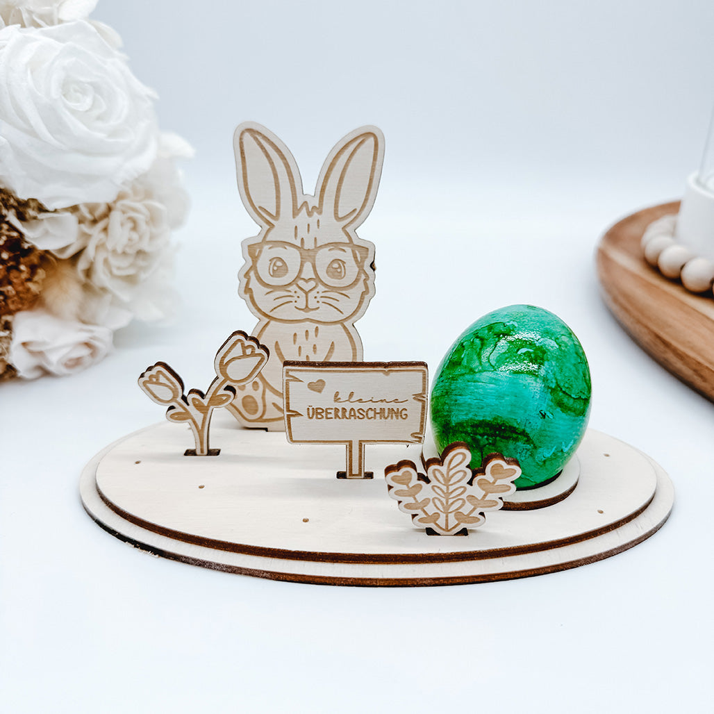 Ostern Aufsteller, Teelichthalter, Geldgeschenk, Eierhalter 3 und 4mm - Laserdatei