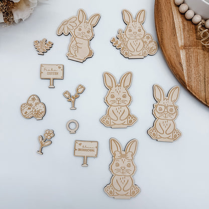 Ostern Aufsteller, Teelichthalter, Geldgeschenk, Eierhalter 3 und 4mm - Laserdatei
