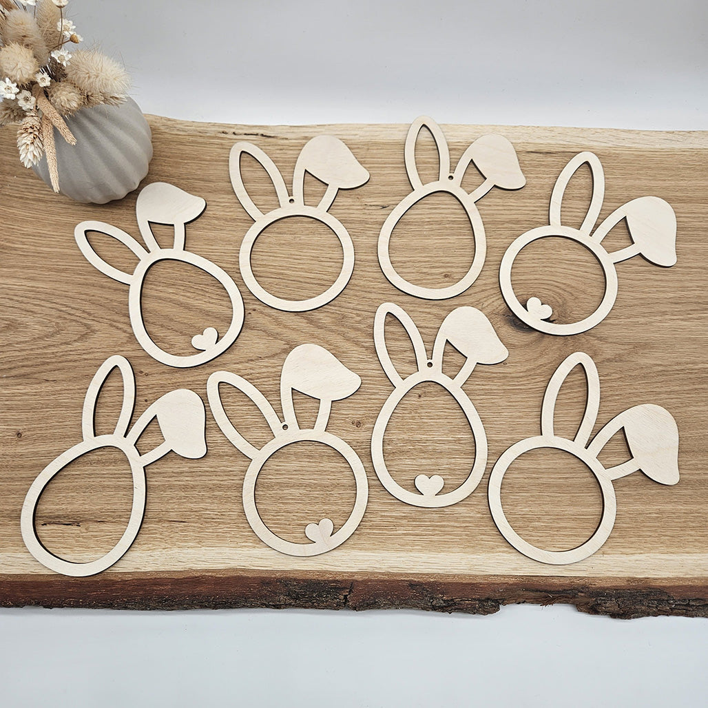 8 Anhänger für Ostern, Schlappohren - Laserdatei