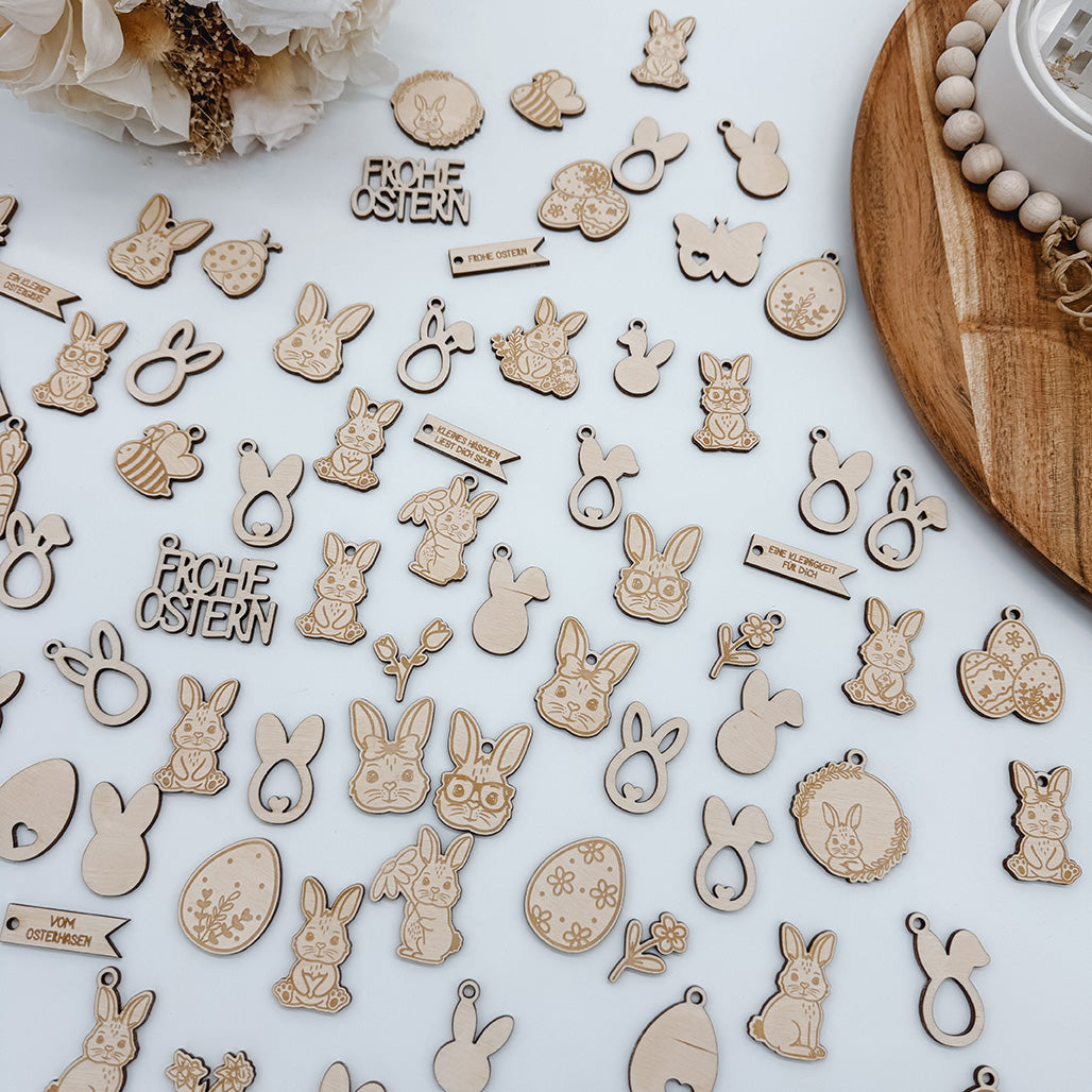 86 Streudeko- und Osteranhänger, Geschenkidee Ostern - Laserdatei