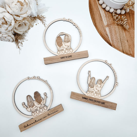 Klötzchendatei beste Freundinnen Loops für 160x22mm Klötzchen - Laserdatei