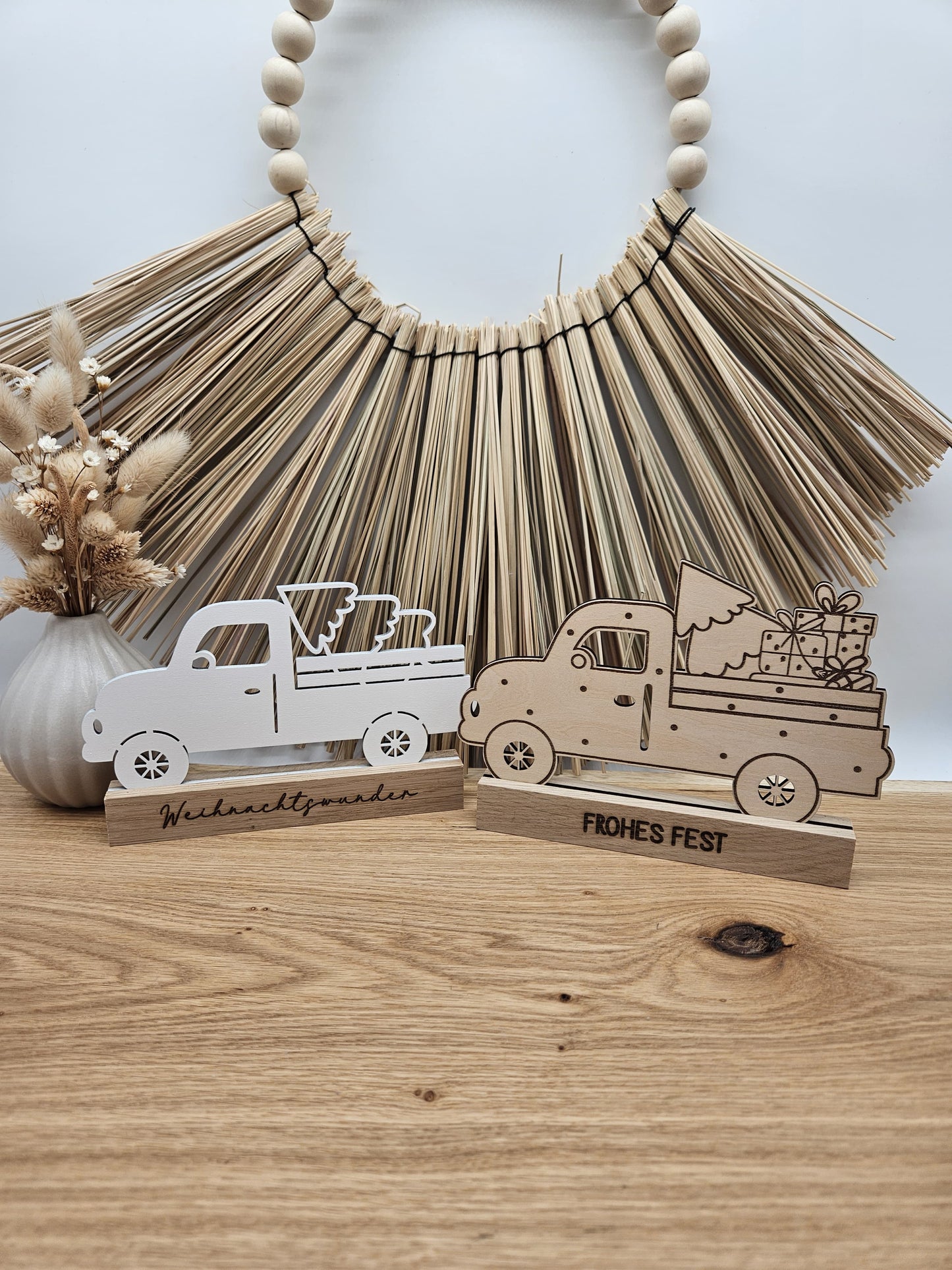Weihnachtstruck, geeignet für Klötzchen, Weihnachtsauto, Auto mit Baum, Laserdatei Weihnachten