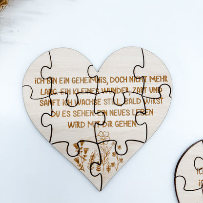 Puzzle Herz Schwangerschaftsverkündung - Laserdatei