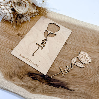 Rosenkarten für Valentinstag, Muttertag - Laserdatei