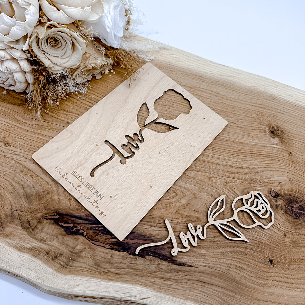 Rosenkarten für Valentinstag, Muttertag - Laserdatei