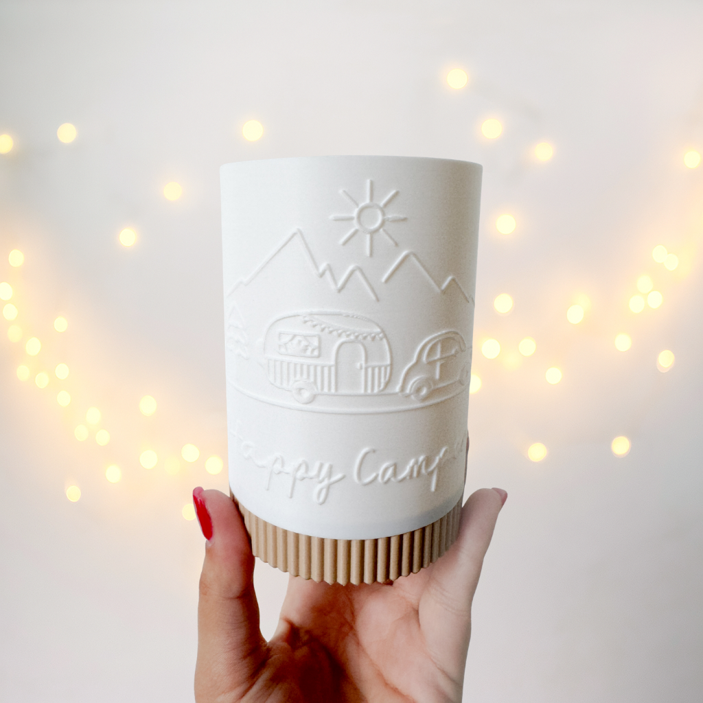 Windlicht rund mit Sockel Camping - 3D Druckdatei