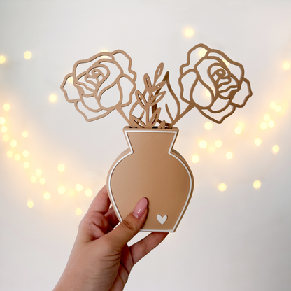 Blumenvase mit Blumen - 3D Druckdatei