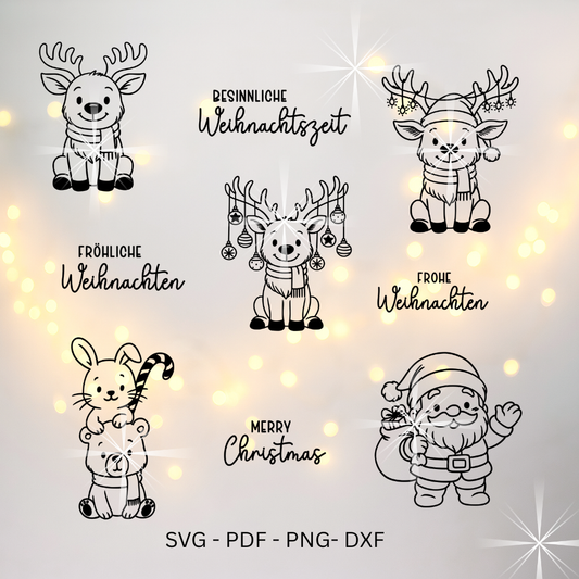 Rentier und Weihnachtsmann - Laser- & Plotterdatei