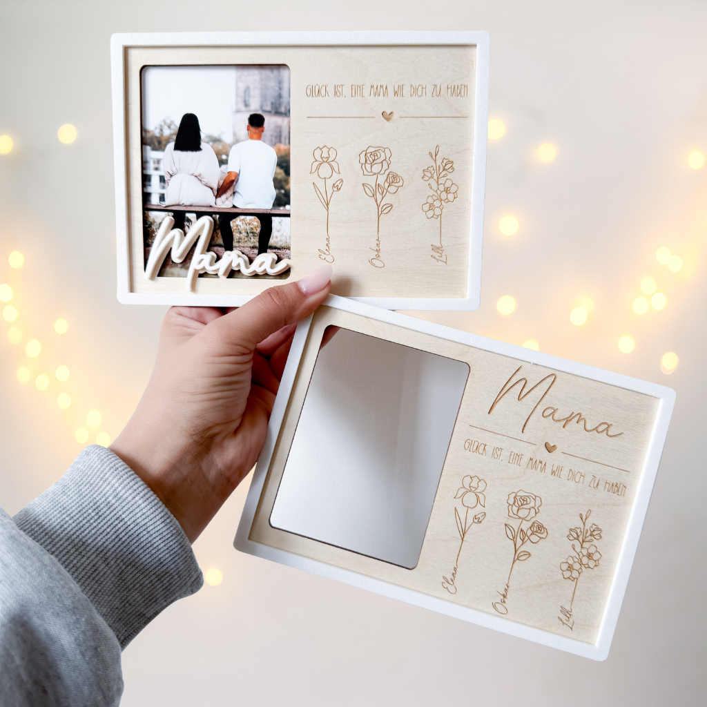 Bilderrahmen Mama Geburtsblumen - Laserdatei + Rahmen auch als STL