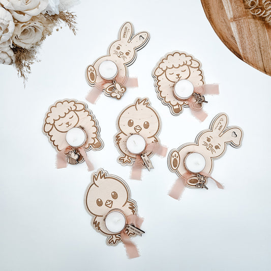 Teelichthalter Ostern, Küken, Schaf, Hase - Laserdatei