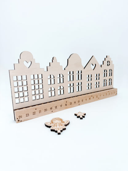 Countdown Häuser  Klötzchendatei - Laserdatei