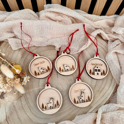 unterschiedlicher Christbaumschmuck, Baumschmuck Weihnachten, Christbaumkugeln - Laserdatei