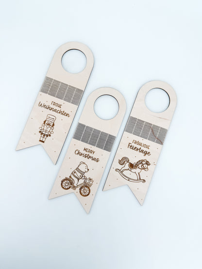 Flaschenhalter XMas Nussknacker, Pferd, Bär - Laserdatei