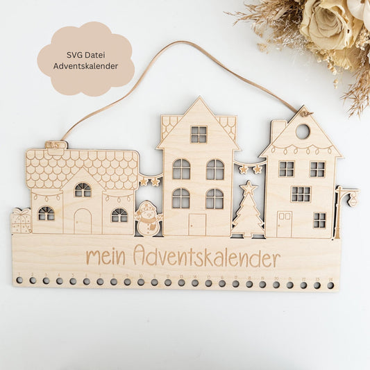 Adventskalender Weihnachtslandschaft - Digitale Datei