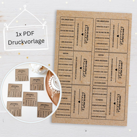 Druckvorlage Nimm dir, was du brauchst, schöne Momente