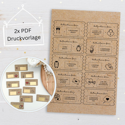 Druckvorlage Gutscheine zum Rubbeln